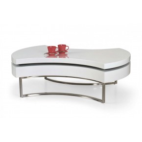 Стол журнальный HALMAR AUREA белый/хром, 115/80/38